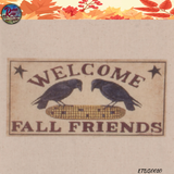 Welcome Fall Friends Embroidered Crow Osenburg Towel
