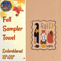 Fall Sampler Embroidered Towel
