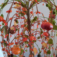 Fall Willow Tree Pumpkins & Leaves 3 Assorted