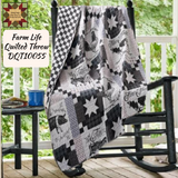 Farm Life Printed Quilt Throw