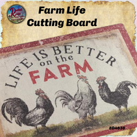 Life Is Better On The Farm Glass Cutting Board