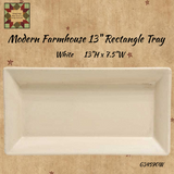 Modern Farmhouse Rectangle Tray 13"L Assorted Colors