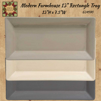 Modern Farmhouse Rectangle Tray 13"L Assorted Colors