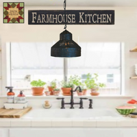 Farmhouse Kitchen Vintage Wood Distressed Sign, Black 29"L