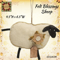 Felt Stuffed Blessings Sheep 6.5"W