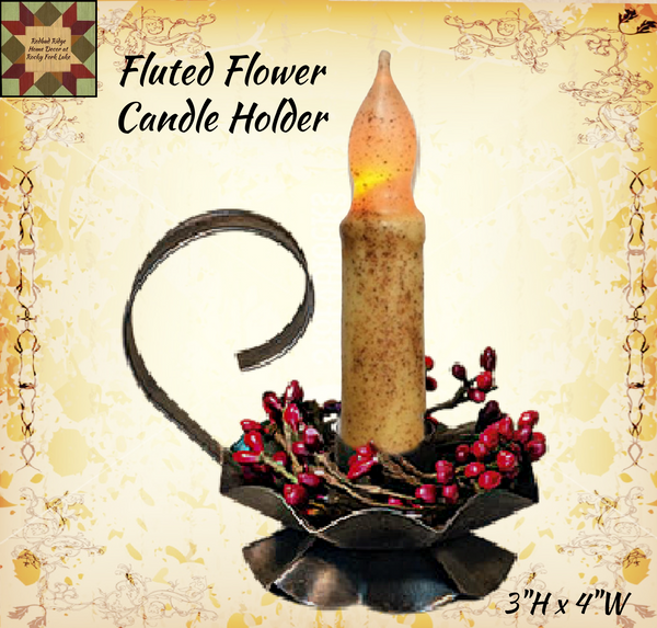 Fluted Flower Taper Candle Holder
