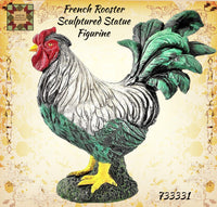 French Roosters Large Sculptured Statues 4 Assorted