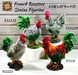 French Roosters Large Sculptured Statues 4 Assorted