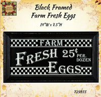 Black Farm Fresh Eggs Framed Artwork