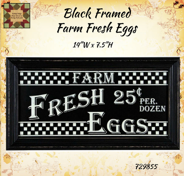 Farm Fresh Eggs Black Framed Artwork