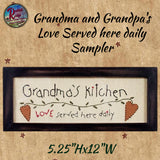 Grandma and Grandpa's Framed Stitchery Sampler Pictures 3 Styles