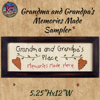 Grandma and Grandpa's Framed Stitchery Sampler Pictures 3 Styles