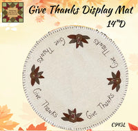 Give Thanks Embroidered Mat ("D or 14"D