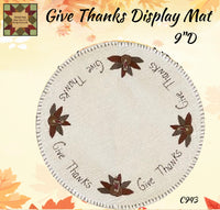 Give Thanks Embroidered Mat ("D or 14"D