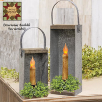 Rustic Galvanized Candle Boxes 9"H or 6"H