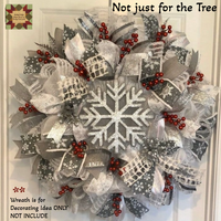 Snowflake Burlap Ribbon Garland 9'L