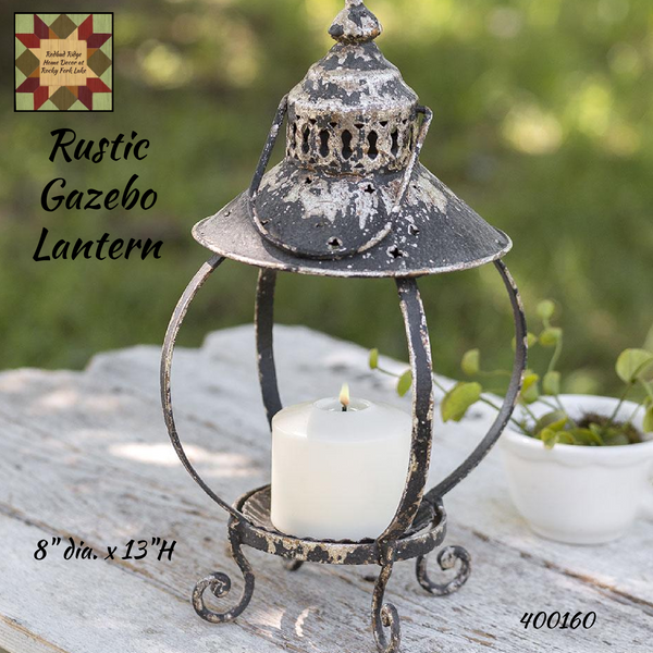 Rustic Gazebo Lantern 13"H