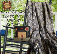 Gettysburg Woven Throw Black & Tan 52" x 74"