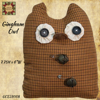 Gingham Owl 7.75"H