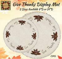 Give Thanks Embroidered Mat ("D or 14"D