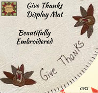 Give Thanks Embroidered Mat ("D or 14"D