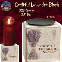 Grateful Thankful & Blessed Distressed Candle Holder Wood Block **50% Savings