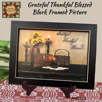 Grateful Thankful Blessed Black Framed Picture 6"x8"