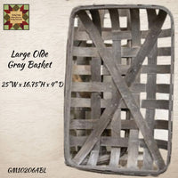 Olde Gray Rectangle Tobacco Basket 2 Sizes