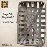 Olde Gray Rectangle Tobacco Basket 2 Sizes