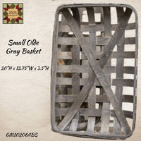 Olde Gray Rectangle Tobacco Basket 2 Sizes