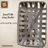 Olde Gray Rectangle Tobacco Basket 2 Sizes