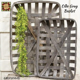 Olde Gray Rectangle Tobacco Basket 2 Sizes