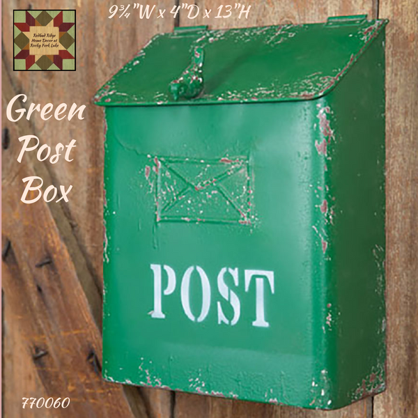 Green Distressed Box with Bird