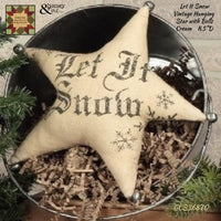 Hanging Vintage Let It Snow Star 8.5"D 2/Set Honey & Me