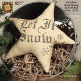 Hanging Vintage Let It Snow Star 8.5"D 2/Set Honey & Me