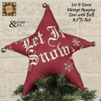 Hanging Vintage Let It Snow Star 8.5"D 2/Set Honey & Me