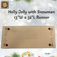 Holly Jolly Snowmen Runner 32"L