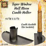 Window Half Moon Taper Candle Holder