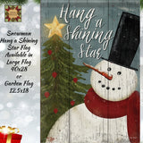 NEW Winter Christmas Hang a Shining Star Snowman Garden or Large Flag