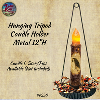 Hanging Black Metal Taper Candle Holder