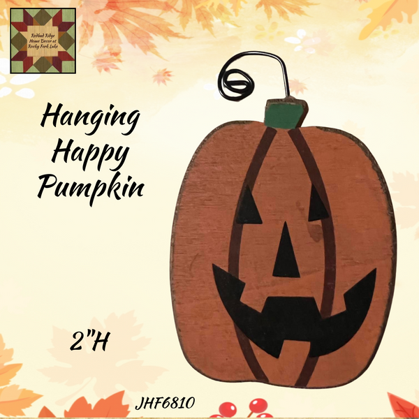 Hanging Happy Pumpkin 2"H