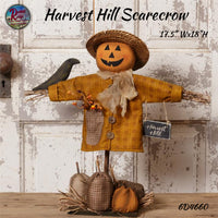 Scarecrow Standing Harvest Hill with Crow 17.5"H