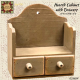 Hearth Wood Cabinet Shelf with 2 Drawers Sit or Hang
