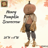 Henry Pumpkin Scarecrow 26"L