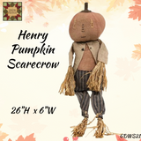 Henry Pumpkin Scarecrow 26"L