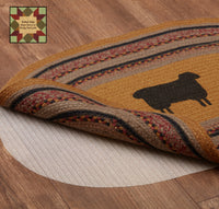 Heritage Farms Sheep Jute Rug Half or Oval w/ Durable & Non-slip Pad