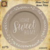 Home Sweet Home Floral Band Plates 8.5"D