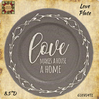 Home Sweet Home Floral Band Plates 8.5"D