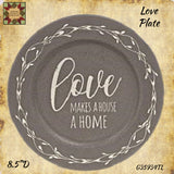Home Sweet Home Floral Band Plates 8.5"D