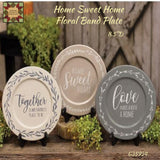Home Sweet Home Floral Band Plates 8.5"D